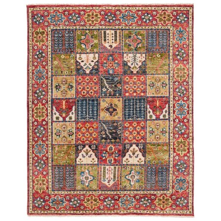 Safavieh 8 x 10 ft. Samarkand Traditional Hand Knotted Rectangle Rug Red & Green SRK124Q-8